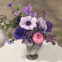 Purple Bud Vase Flower Arrangement